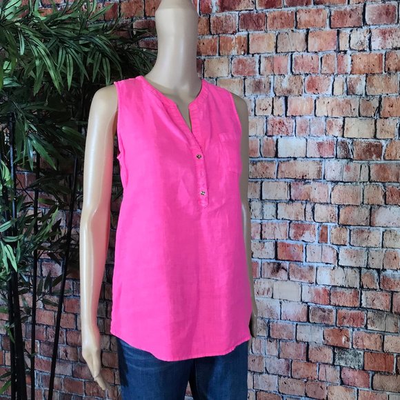 Lilly Pulitzer Tops - Lilly Pulitzer Bright pink Linen Tank top XS Lilly Pulitzer Tops - Lilly Pulitzer Bright pink Linen Tank top XS